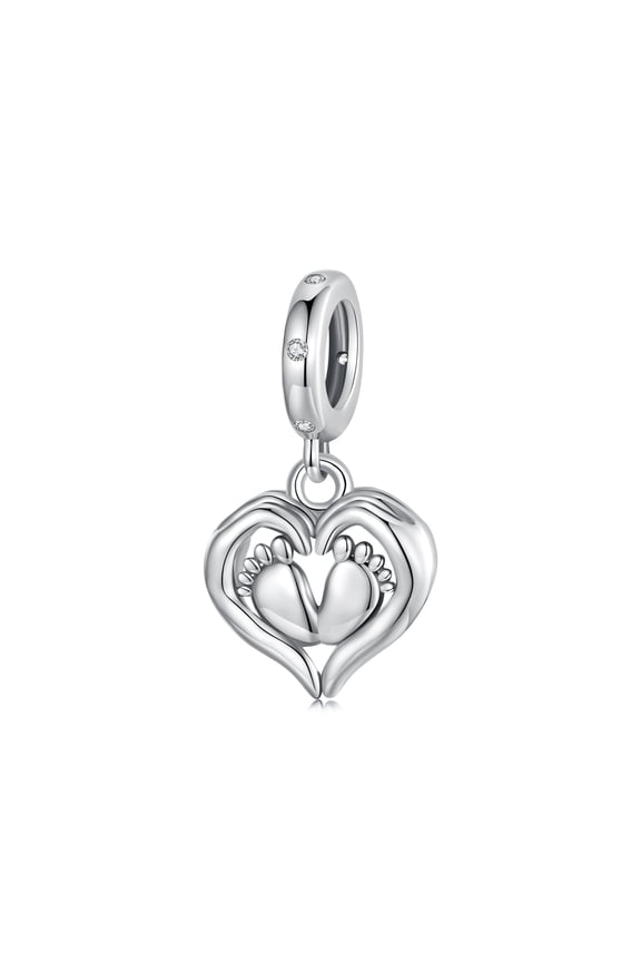 Guardian Love Footprint Fashion Silver-Plated Charm Beads for Jewelry Making