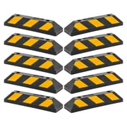 Guardian Parking Stop, 2-Foot Long Rubber Curb with Mounting Holes, Black/Yellow, 10 Pack