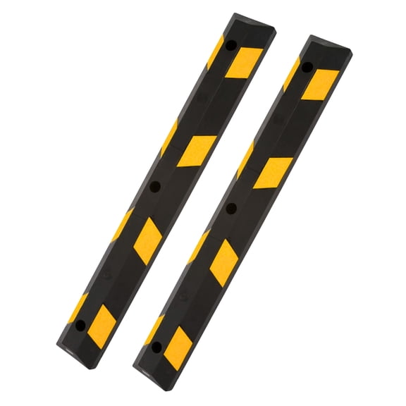 Guardian Parking Stop, 4-Foot Long Rubber Curb with Mounting Holes, Black/Yellow, 2 Pack