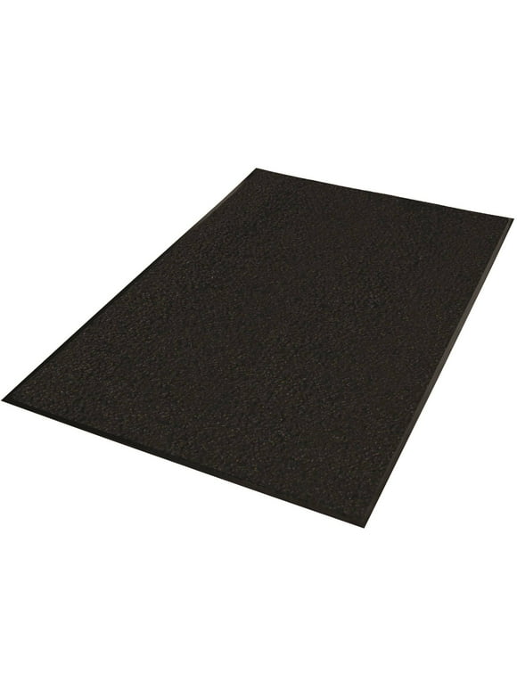 Guardian Platinum Series Indoor Wiper Floor Mat, Rubber with Nylon Carpet, 3'x5', Black