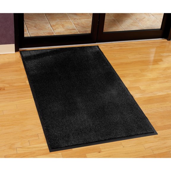 Guardian Silver Series Indoor Walk-Off Floor Mat, Vinyl/Polypropylene, 4'x6', Black