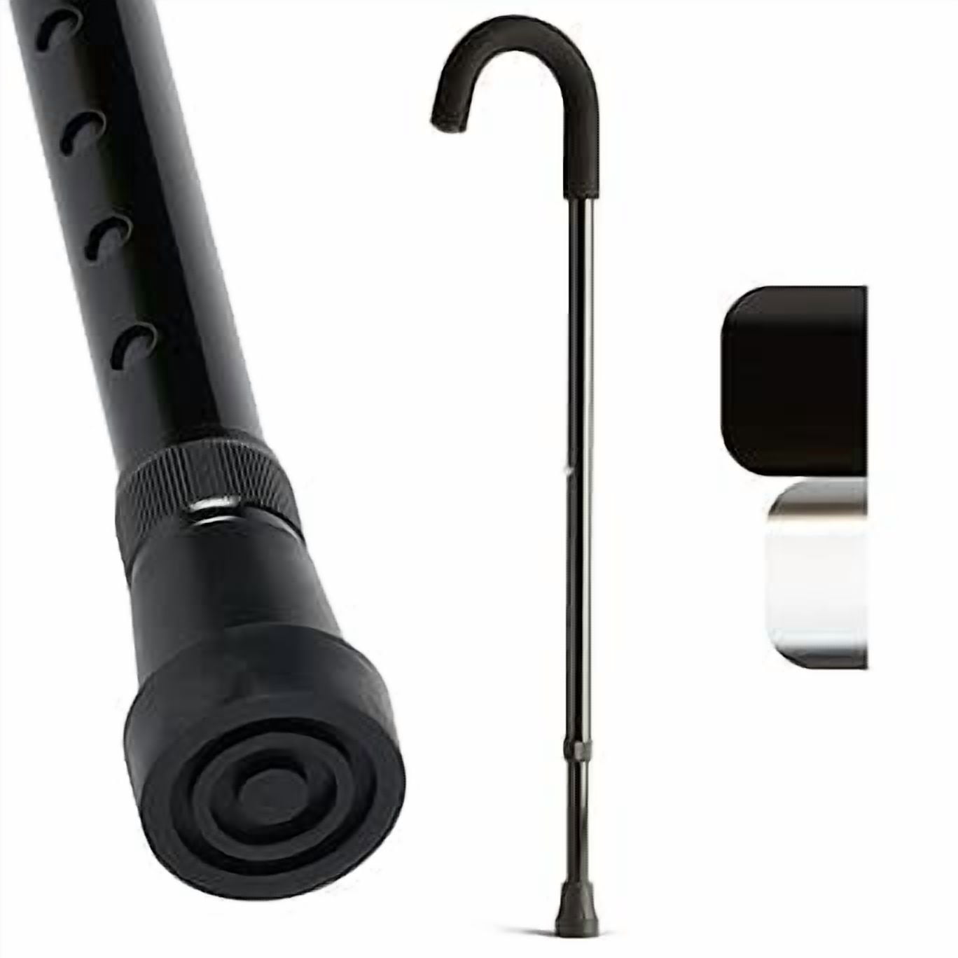 Medline Standard Aluminum Cane with Contoured Foam Handle, Adjustable ...