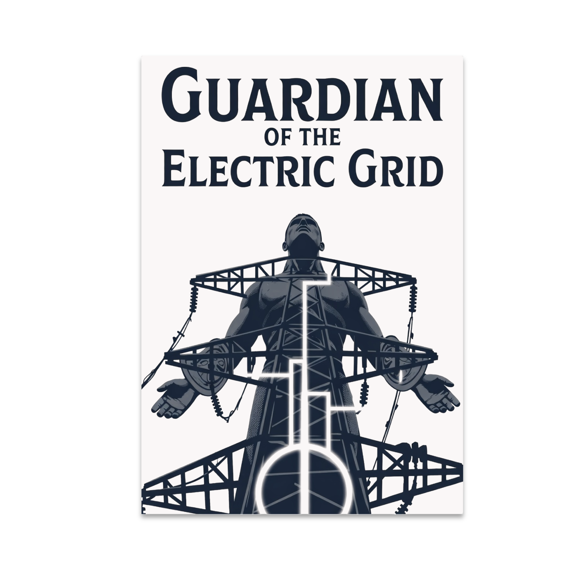 Guardian of the Electric Grid Wall Art - Lineworker Decor - 13x19 Poster Print