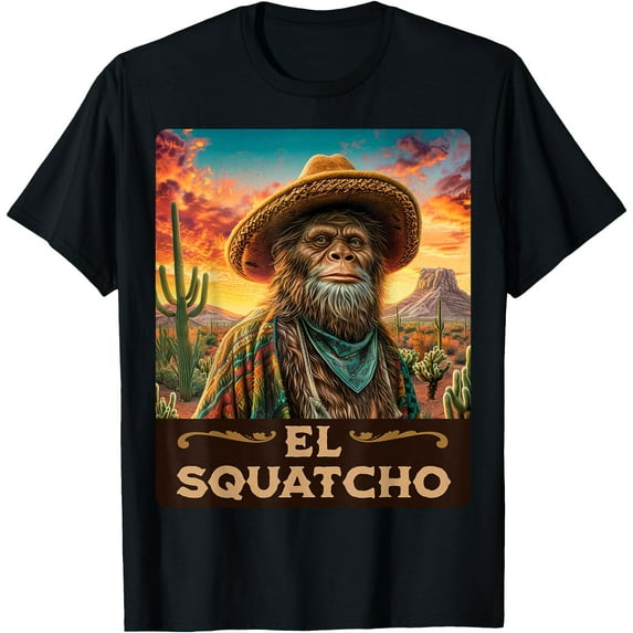 Guardian of the desert Bigfoot Sasquatch El Squatcho Unisex T-Shirt for Men Women Kids Toddler,Black Color,Size YM