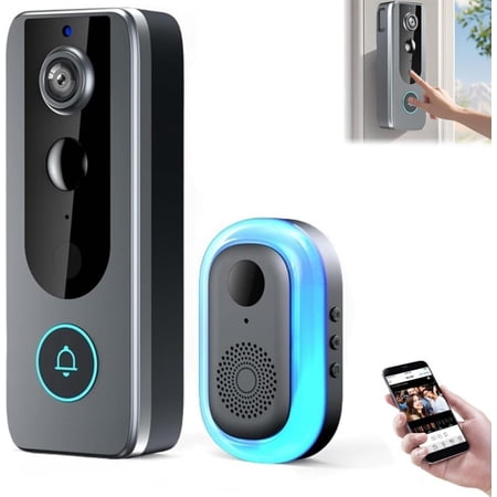 GuardianBell Pro Smart WiFi Doorbell & Security Cam in One, Live View and Two-Way Audio, Motion Alerts, Auto Snapshots (Style-B)