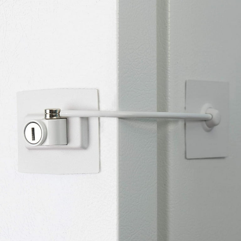 Guardianite Premium Refrigerator Door Lock with Built-in Keyed Lock - White