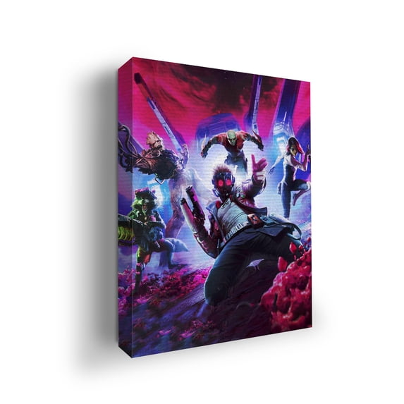 Guardians of Galaxy Canvas Wall Art by DreamController- 12x16 inches Marval Wall Decor | HD Printed & Wooden framed wall art | Modern Wall Decor for Bedroom, Living Room, Office, Kids Room | Made in