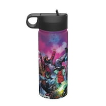 Guardians Of The Galaxy Water Bottle, Cute Pattern Stainless Steel Vacuum Insulated Water Bottle with Straw, 18OZ Portable Leak Proof Drinking Bottle for Outdoor Office Travel School