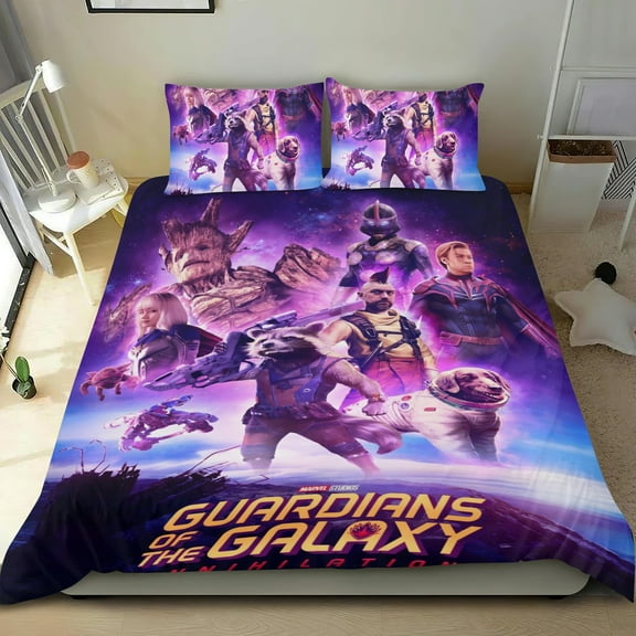 Guardians of the Galaxy-themed Bed Sheet Set Three Piece Set Comfortable And Skin Friendly Unique Design Home Decor Gifts For Family Friends fans54x79Inches135cm*200cm