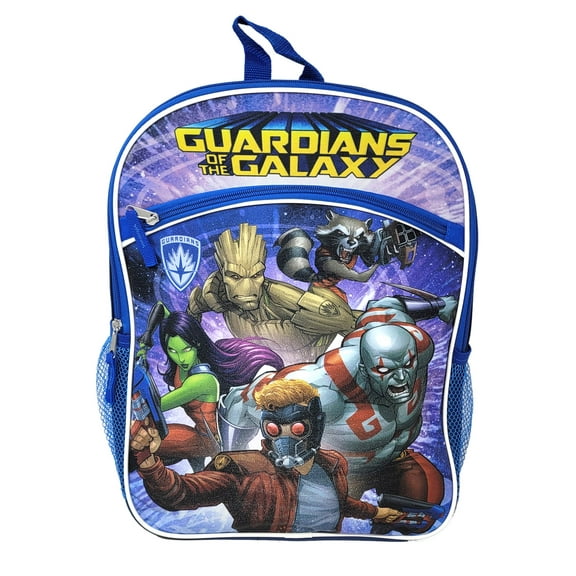 Guardians Of The Galaxy Backpack 16" Marvel Groot Quill Front Pocket Blue Boys