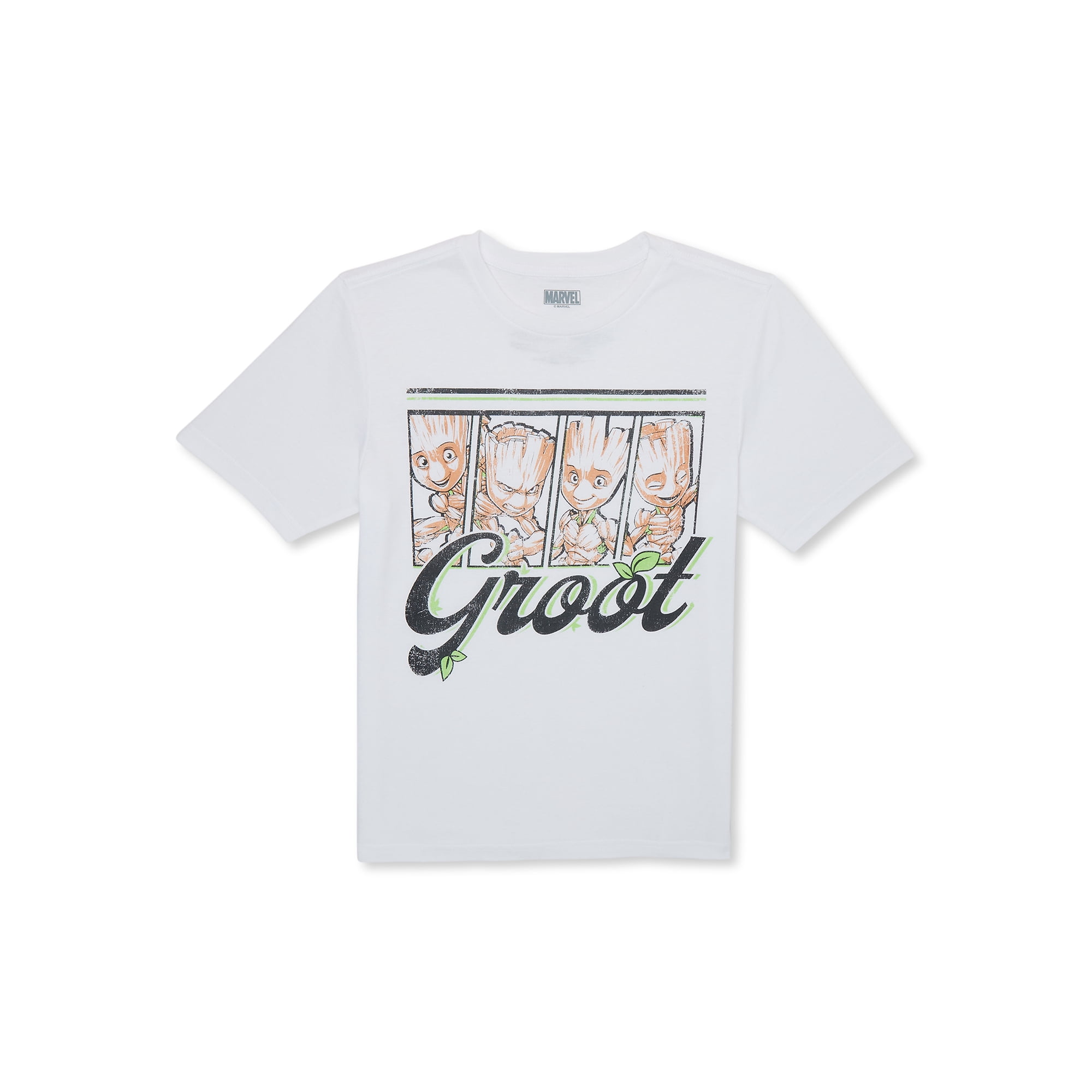 Guardians Of The Galaxy Boys Groot Graphic Crew Neck T-shirt, Sizes 4-18