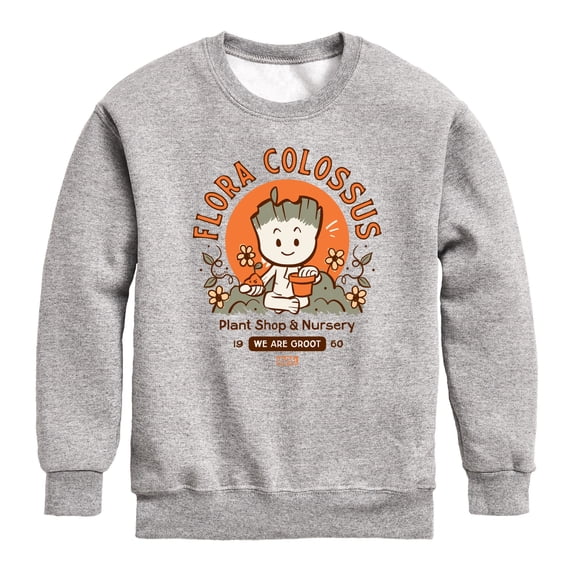 Guardians Of The Galaxy - Flora Colossus Groot - Youth Boys Crew Fleece Sweatshirt