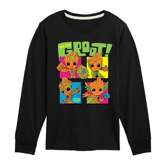 Guardians Of The Galaxy - Groot Costumes - Youth Boys Long Sleeve Graphic T-Shirt