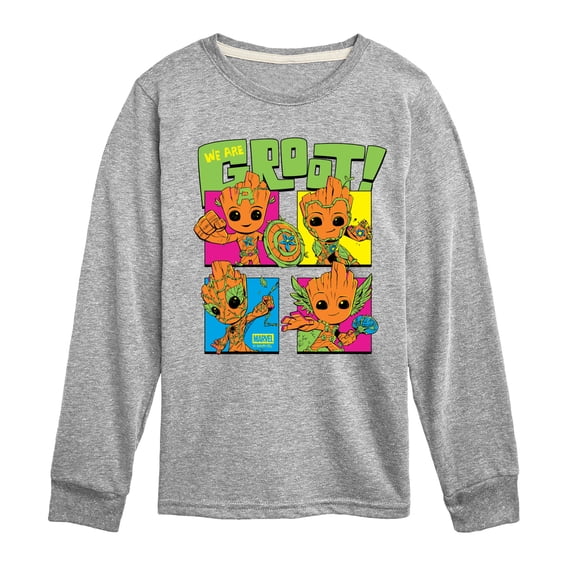 Guardians Of The Galaxy - Groot Costumes - Youth Boys Long Sleeve Graphic T-Shirt