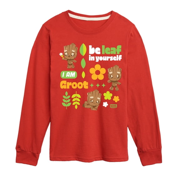 Guardians Of The Galaxy - Groot Grid - Youth Boys Long Sleeve Graphic T-Shirt