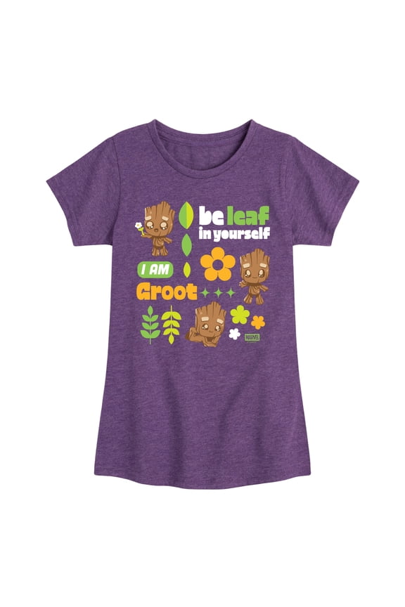 - Groot Grid - Youth Girls Fitted Short Sleeve T-Shirt