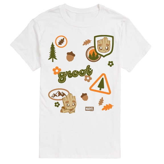 Guardians Of The Galaxy - Groot Nature Badges - Men's Short Sleeve Graphic T-Shirt