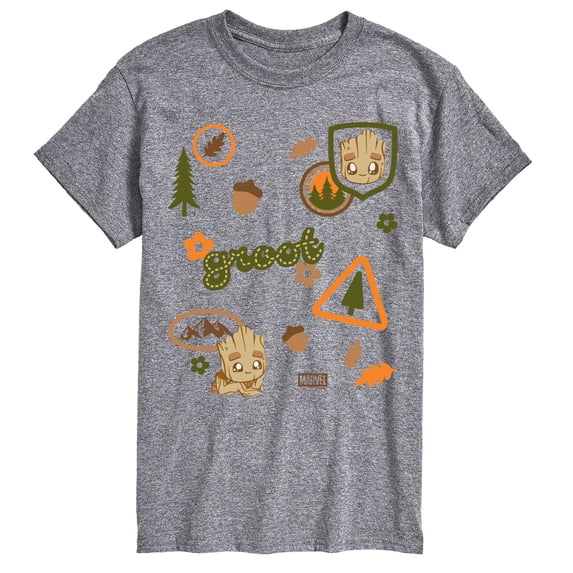 Guardians Of The Galaxy - Groot Nature Badges - Men's Short Sleeve Graphic T-Shirt
