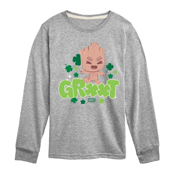Guardians Of The Galaxy - Groot Shamrock - Youth Boys Long Sleeve Graphic T-Shirt