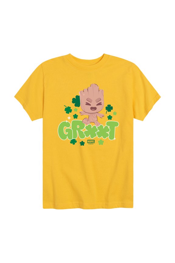 - Groot Shamrock - Youth Boys Short Sleeve Graphic T-Shirt
