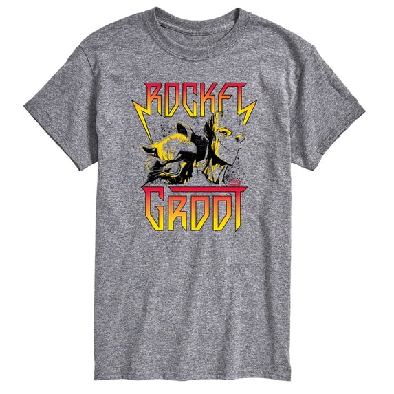 Guardians Of The Galaxy - Rocket And Groot Band Tee - Men's Short Sleeve Graphic T-Shirt