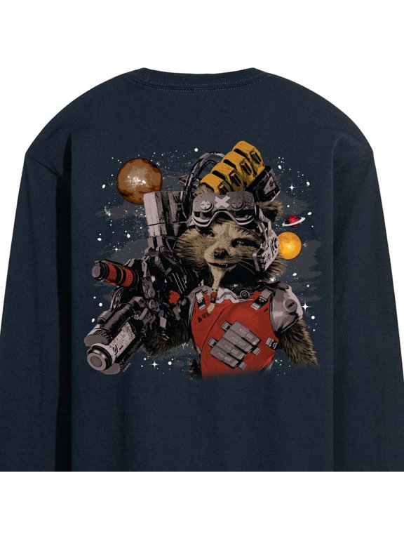 - Rocket Racoon Space Men's Long Sleeve Graphic T-Shirt