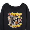 thumbnail image 1 of Guardians Of The Galaxy - Rocket Stickers - Women's French Terry Long Sleeve Pullover, 1 of 5