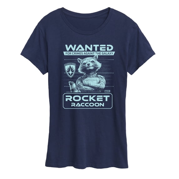 Guardians Of The Galaxy - Rocket Wanted Poster Women's Short Sleeve Graphic T-Shirt