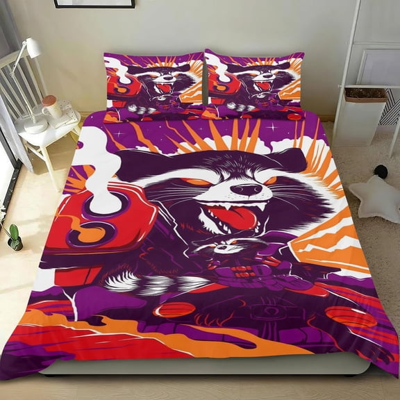 Guardians Of The Galaxy Themed Bed Sheet Set Three Piece Set 53x79 Inches Comfortable And Skin Friendly Unique Design Creating A Star Studded Night