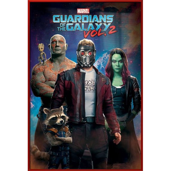 Guardians Of The Galaxy Vol. 2 - Framed Movie Poster (Characters) (Red Plastic Frame)