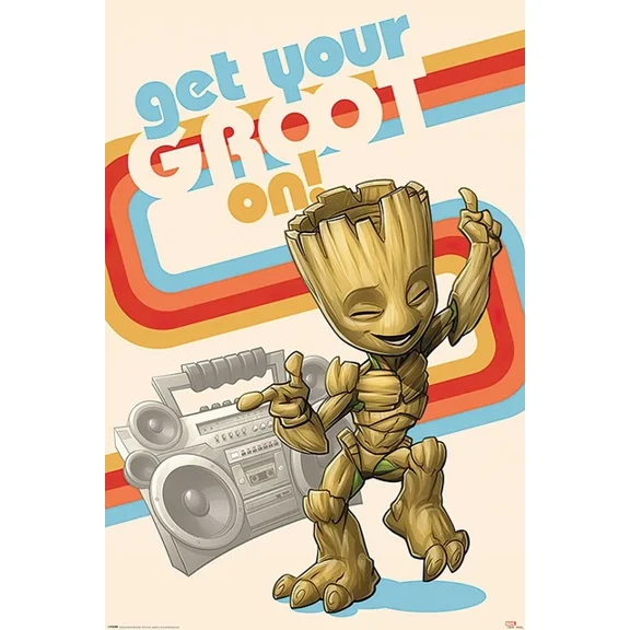 Guardians Of The Galaxy Vol. 2 - Movie Poster (Get Your Groot On) UNFRAMED PAPER POSTER, Home Decor