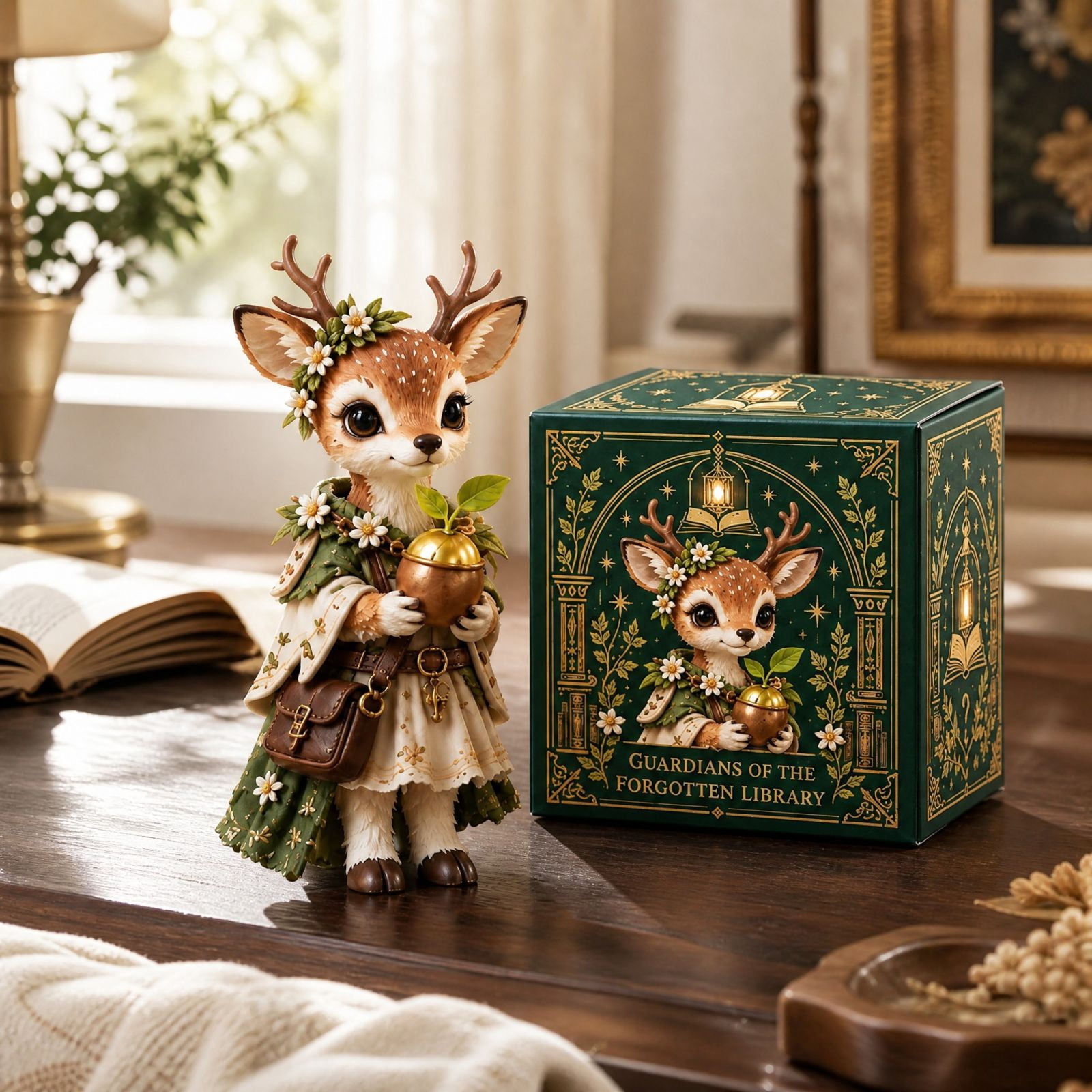 Guardians of The Forgotten Library Resin Sika Deer Figurine, Fantasy ...