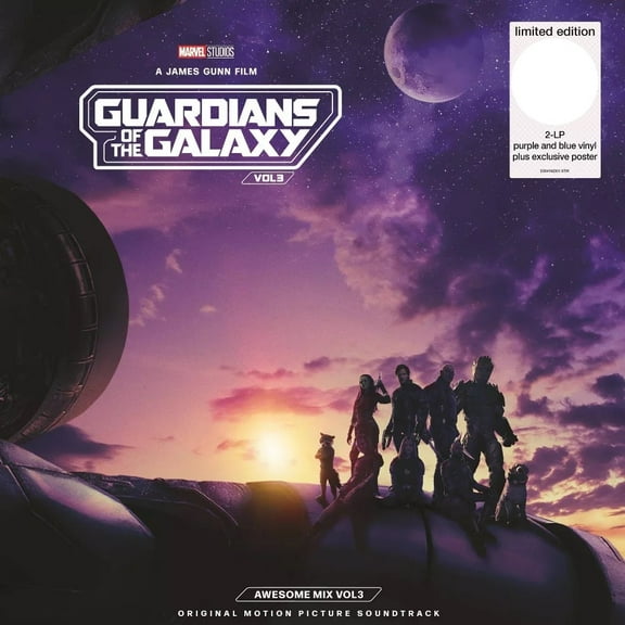 Guardians of The Galaxy Vol. 3: Awesome Mix Vol. 3 Exclusive Limited Translucent Grape & Cobalt Color Vinyl 2x LP Record