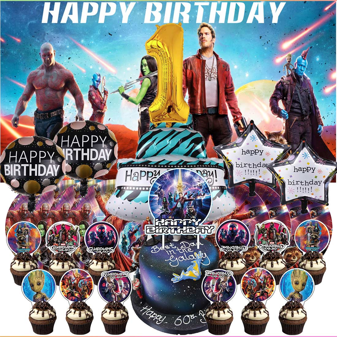Set 6 Charms Per Scarpe Guardians Of The Galaxy – Cake Toppers, Multicolore - Foto 4