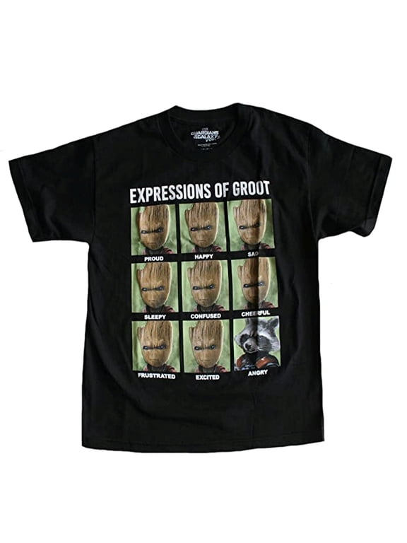 Expressions of Groot Big Boy's T-Shirt - Medium (10-12)