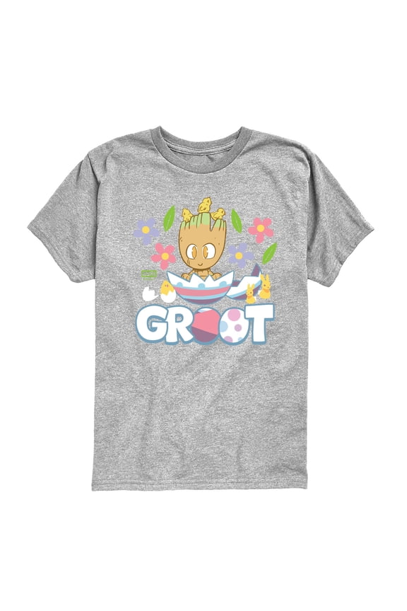 - Groot Easter Eggs - Youth Boys Short Sleeve Graphic T-Shirt