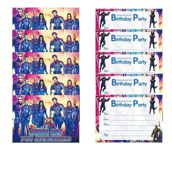 Guardians of the Galaxy Invitations Cards Stock Bulk Birthday Invite Fill-in Party Supplies Decorations for Boys Girls