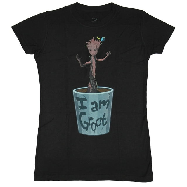 Guardians of the Galaxy (Marvel Comics) Girls Juniors T-Shirt - Growing Pot Groot (2X-Large)