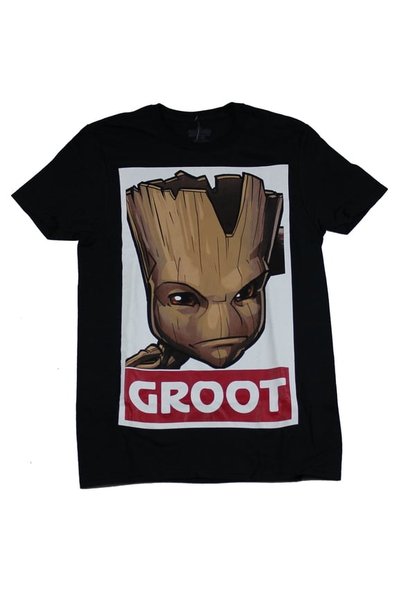 Guardians of the Galaxy Mens T-Shirt - Groot Mad Face Poster Style Image