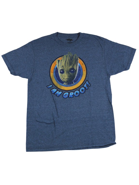 Guardians of the Galaxy Mens T-Shirt - I am Groot Smiling Circle (Small)