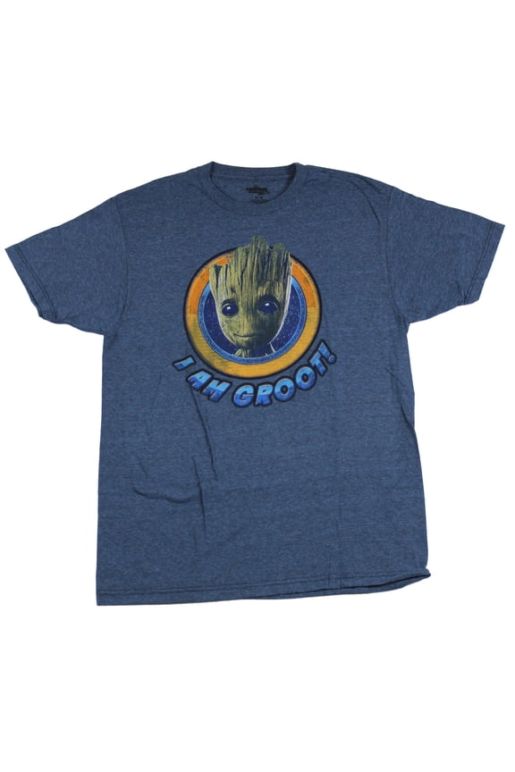 Guardians of the Galaxy Mens T-Shirt - I am Groot Smiling Circle