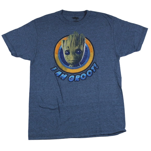 Guardians of the Galaxy Mens T-Shirt - I am Groot Smiling Circle