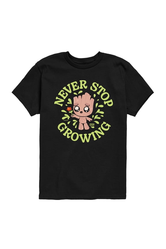 - Never Stop Growing - Youth Boys Short Sleeve Graphic T-Shirt