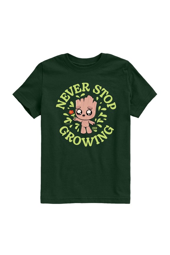 - Never Stop Growing - Youth Boys Short Sleeve Graphic T-Shirt