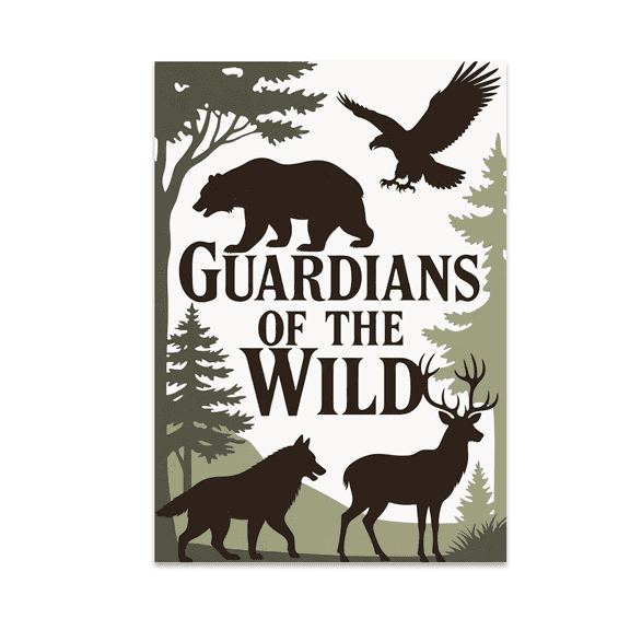Guardians of the Wild Nature Conservation Art - Wildlife Enthusiast - 13x19 Poster Print