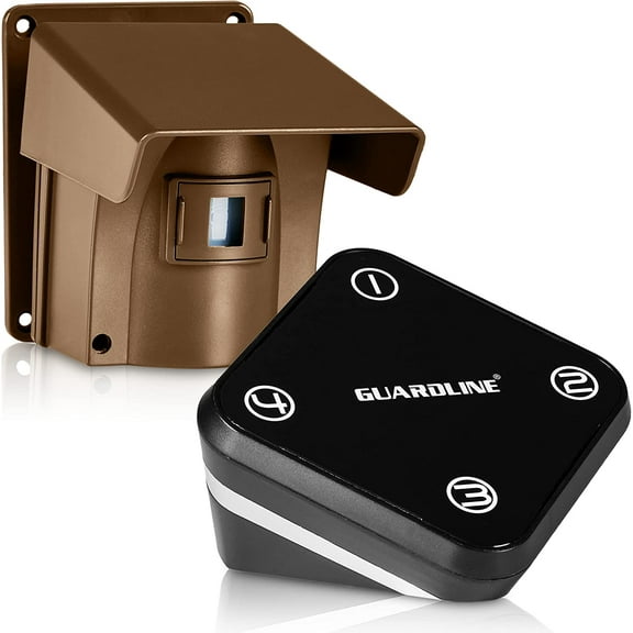 Guardline 500 Foot Range Wireless Driveway Alarm, Outdoor and Weather Resistant Motion Sensor & Detector (1 Receiver + 1 Sensor)