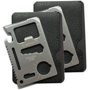 Guardman 2pcs 11 in 1 Multi Tool Credit Card Survival Tool Fits Perfect in Your Wallet 2 Pack Stocking Stuffers for Men Christmas Gifts Under 20 Dollars