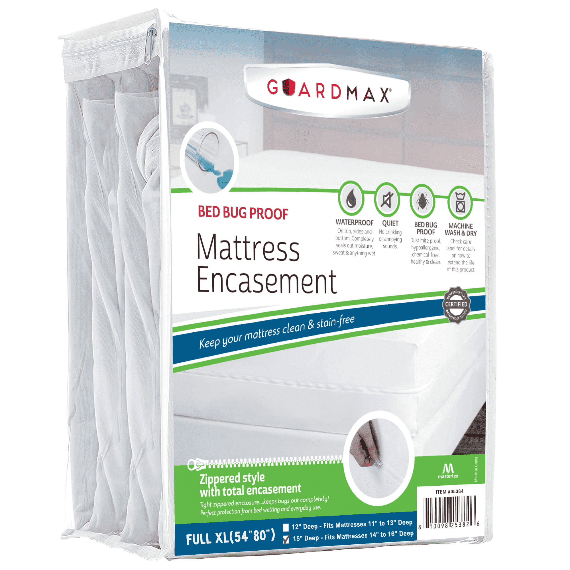 Guardmax Guardmax Waterproof Full XL Mattress Encasement, Soft, Noiseless, 54 x ...