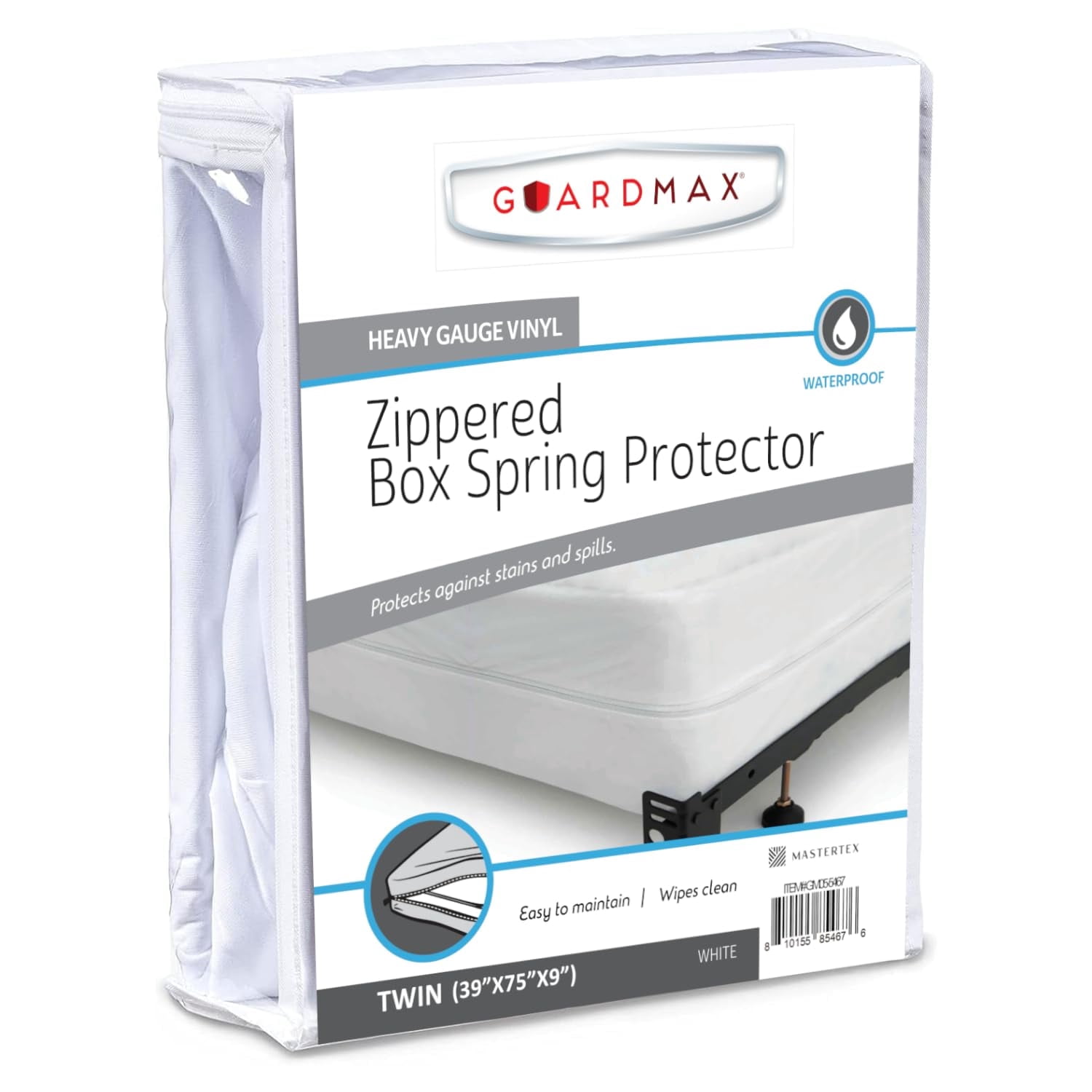 Guardmax Vinyl Twin Zippered Boix Spring Encasement 39x75x9 Waterproof ...