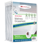 Guardmax Jersey Knitted Twin Zippered Mattress Encasement - Waterproof & Bed Bug Proof Mattress Protector - Comfortable, Soft, and Noiseless Zippered Bedding - Dust Mite Proof (39 x 75 x 10)